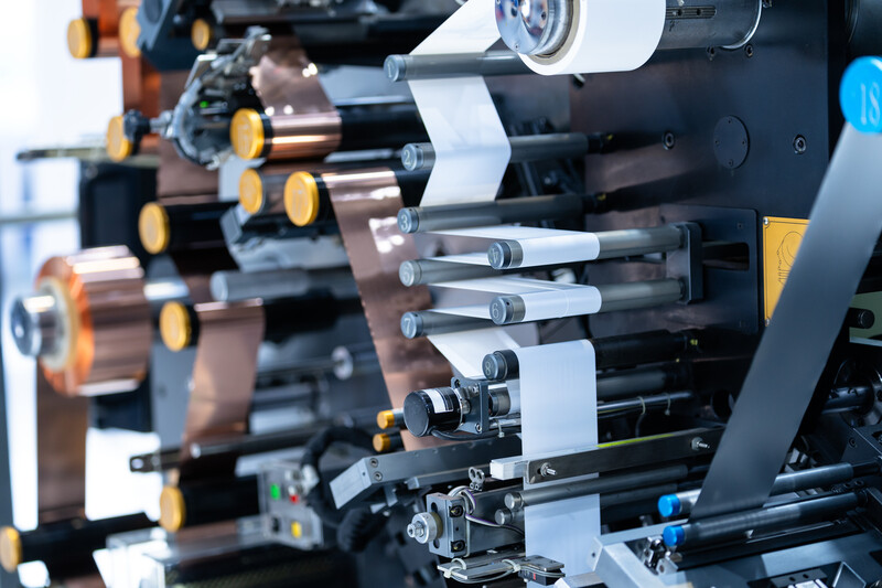 Industrial equipment used in battery cell manufacturing, illustrating energy storage system production.